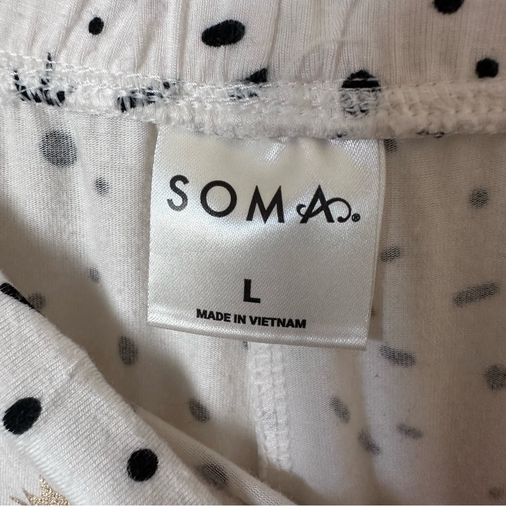 Soma COOL NIGHTS Banded Joggers & Short Sleeve Top Pajama Set Stargazer Grand L - Picture 14 of 14